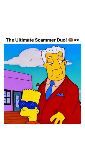 thememevenger on Instagram: "Watch as Bart and Homer Simpson take their scams to a whole new level! From Bart's convincing act as a blind boy with a ruined cake to their elaborate scheme involving a "lost" dog, this father-son duo proves they’re the masters of the hustle. 🎂🐕 Don't miss the hilarious twists and turns as they trick unsuspecting victims into handing over their cash. It's The Simpsons like you've never seen them before! 😂💸 #TheSimpsons #BartSimpson #HomerSimpson #ScamArtists #Fa