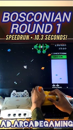 Bosconian Round 1 Speedrun 10.3s - Namco Arcade Classics Joystick Controller