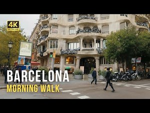 Barcelona, Spain 🌤️ Morning City Walk | 4K Full Walking Tour