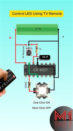 Control LED Using TV Remote| #automobile #experiment #shorts #short #shortvideo #science #viral