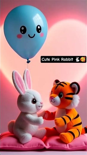 Cute गुलाबी खरगोश 🎀 #sweet