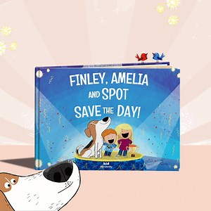 Personalise your pet book in 5 easy steps: 🐶 Enter your dog’s name and choose their character 👪 Add up to 3 children to the adventure 🖋️ Write your own pawsome dedication message 🎨 Choose an eye-catching cover colour 👀 Watch your book burst into life! | Wonderbly