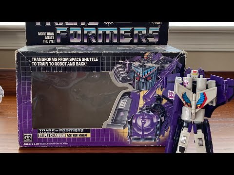 Transformers G1 Astrotrain Review and how to tell original box from knockoff or reissue box. 1985