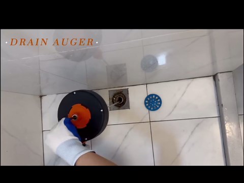 Drain Auger 25ft, Drain Snake with Drill Adapter, Plumbing Snake Clog Remover Use Manually or Powered for Kitchen, Bathtub and Shower Drains