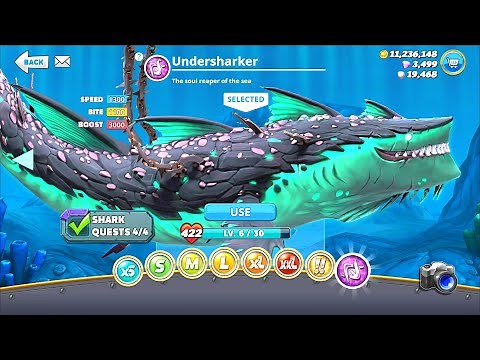NEW UNDERSHARKER UNLOCKED and UNDERSHARKER GAMEPLAY | Hungry Shark World