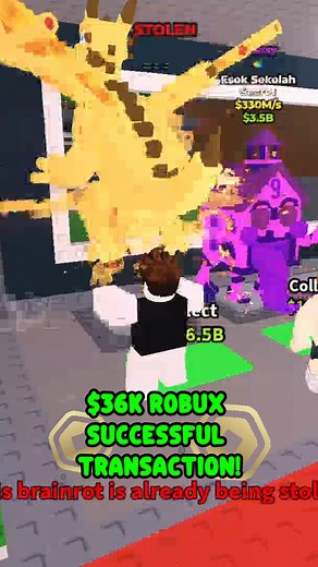 13K views · 55 reactions | $36,000 ROBUX TRANSACTION DONE ✅ -IF INTERESTED COMMENT DOWN BELOW USERNAME! FOLLOW AND LIKE TO JOIN FUTURE ROBUX GIVEAWAYS! 狼 GAME: Steal A Brainrot TAGS: #stealabrainrot #roblox | Airszor Roblox | Facebook