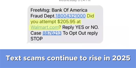 Text scams continue to rise in 2025