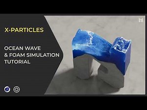 Logo Shape Water Wave & Foam Simulation Cinema 4D Tutorial X-Particles