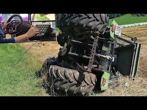 Fendt tractor Flipped and Wheel is broken - Hardest rescue ever | FS 22 Thrustmaster T248 gameplay