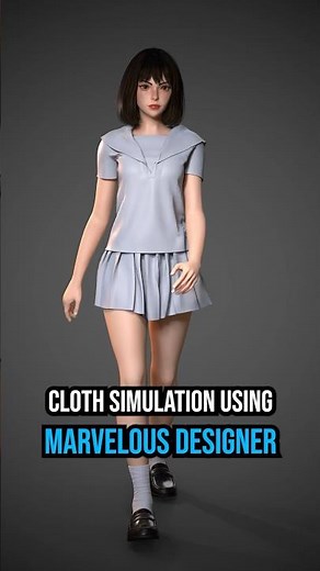 Cloth simulation with Marvelous Designer. #3dcharacter #marvelousdesigner #3dart