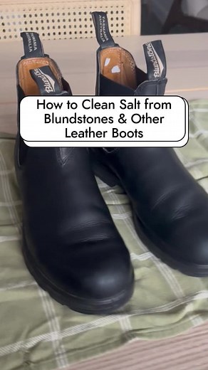 6.3K views | Are your prized Blundstones or other favorite leather boots covered in salt from walking around outside this winter? Don't worry, you can clean those salt stains away and condition your boots to look like new with these top leather cleaning tips shown by Kate. To learn how to clean salt stains from fabric, suede, and other types of shoes, tap the link in our bio. #thespruce #howto #cleaning #blundstone #tipsandtricks #lifehacks #cleaninghacks | The Spruce | Facebook