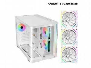YEAH MAGIC Biforst MATX PC Gaming Case ARGB Full Clear-Side High-Airflow Light Strip Sturdy One-Piece Curved Glass With 3 ARGB Fans Mid-Tower Art Computer Chassis Striped Rainbow Lamp White - Newegg.com