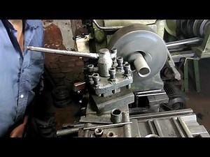Threading on lathe machine pipe threading