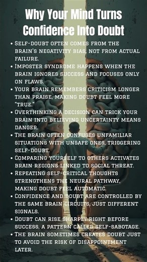 The brain trick that makes you doubt yourself 🧠 #psychology #shorts #mindset