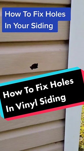 How to fix holes in vinyl siding. #thedailydiy #momsoftiktok #diyproject #doityourself #homeimprovement #diy #homerepair #sidingrepair #homemaintenance #learnontiktok #howto