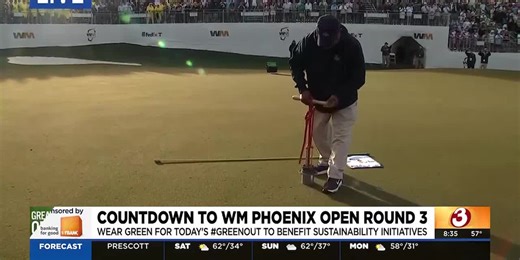 Groundskeeper digs the 16th Hole at WM Phoenix Open