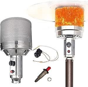 Outdoor Heater Replacement Parts Patio Heaters Propane Burner Head 48,000 BTU Patio Heater Head With Shaft Connectors For Patio Heater (Color : 3"/76mm)