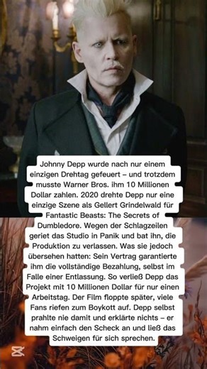 Johnny Depp wurde nach nur einem Drehtag entlassen – und erhielt trotzdem 10 Millionen Dollar.