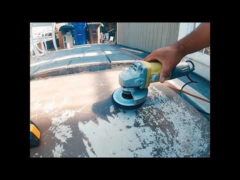 Removing Paint From Concrete With Grinder!