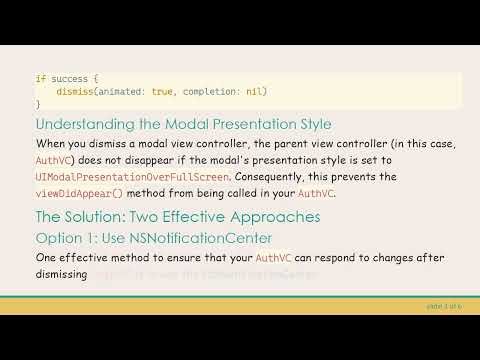 How to Refresh ViewController After Dismissing Another in Swift 5
