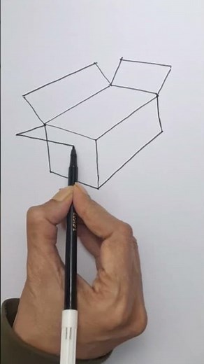How to draw a box in two point perspective 3d #drawing for beginners
