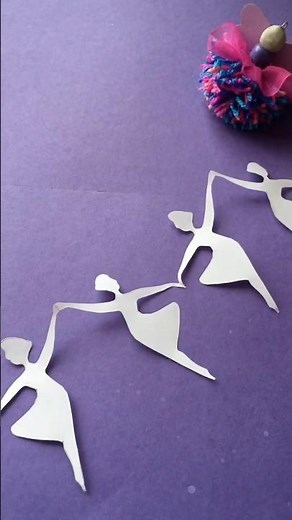 💃 How to make Paper Doll Chain/ Paper People Chain/ EASY PAPER CRAFT #shorts #papercraft #diy
