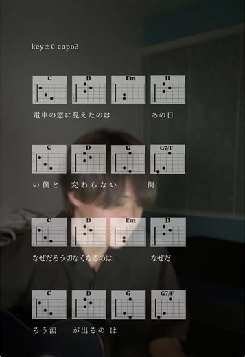電車の窓から ギター弾き語り初心者向けコードとアルペジオ