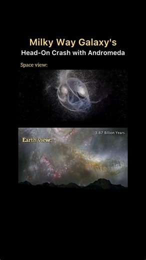 Milky Way Galaxy's Head-On Crash with Andromeda!
