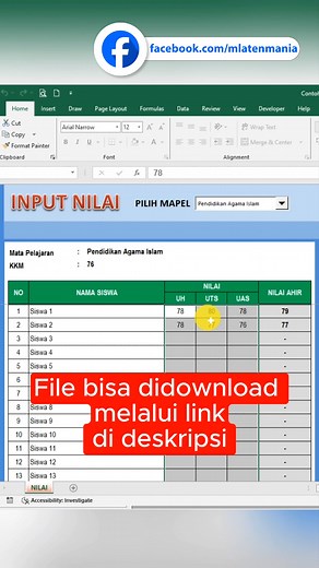 VBA Excel : contoh aplikasi input plus output berbasis Excel Download : di komentar #AplikasiExcel #VBAExcel #ApliaksiNilai #TutorialExcel | Rifai Sugiono