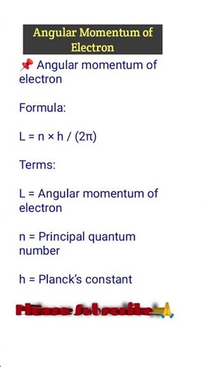 📌 Angular momentum of electron