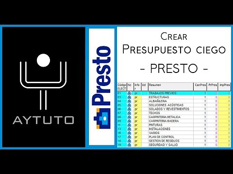 Crear presupuesto ciego en PRESTO