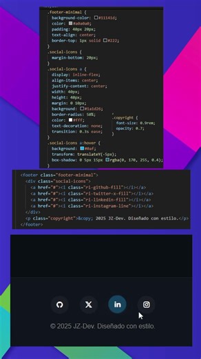 Diseño de footer con CSS #programming #coding #dev #code #css #html #shorts