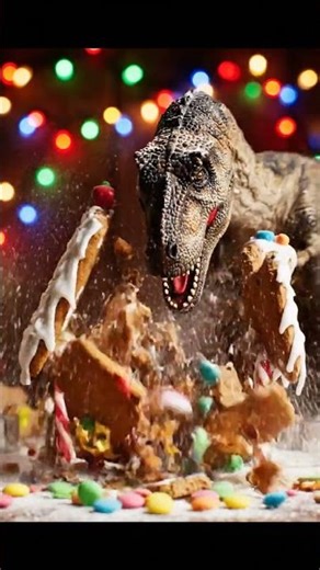 Gingerbread House Destroyer #dinosaur #viral