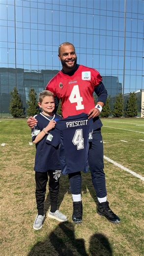 Cowboys in the Community on Instagram: "The day two wishes came true! Welcome to The Star in Frisco, Krew and Oscar! 🥹💙 We had the incredible honor of hosting two inspiring Make-A-Wish kids for a day they’ll never forget! From signing their official contracts to watching practice from the sidelines, these stars got the full VIP treatment. They even met their favorite player, @_4dak! We can’t wait to cheer on the ‘Boys with them at @attstadium this Sunday! @makeawishnt | @lucasoilproducts"