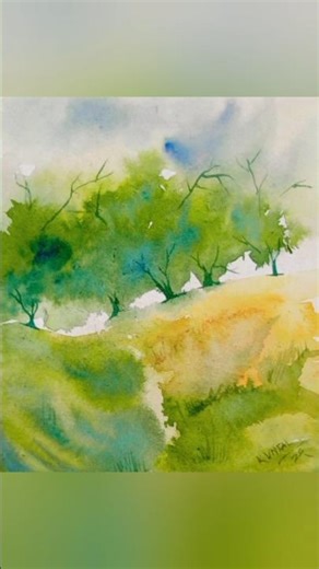 Watercolor Drawing | Watercolor Scenery Drawing | Easy Watercolor Landscape Drawing Video 😍