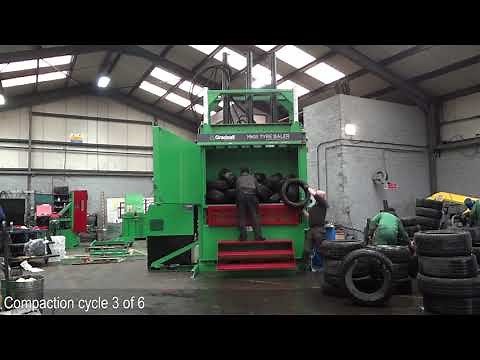 MK3 Automatic Tyre Baler | Quick Overview of Tyre Baling in Action | Gradeall