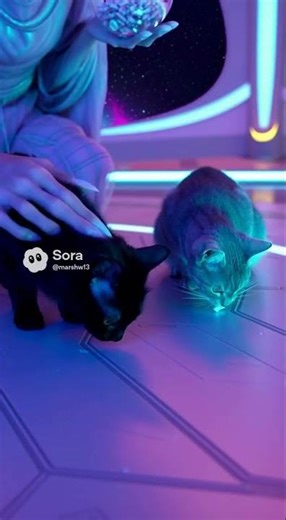 Abducted cats aboard alien spaceship