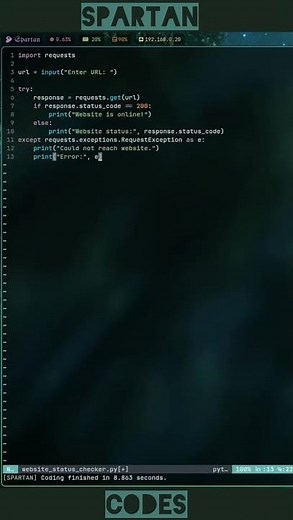 Website Status Checker in Python #coding #programming #tutorial