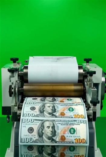 US Dollar Bills Printing Machine – Money Production Animation on Green Screen #ai