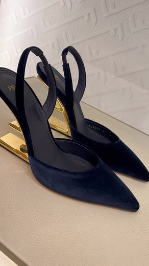 1.2K views | Unboxing the latest Fendi First: Black velvet high-heeled slingbacks. Elevate your style one step at a time✨ #FendiFashion #NewShoes #unboxing | Eleganza Boutique | Facebook