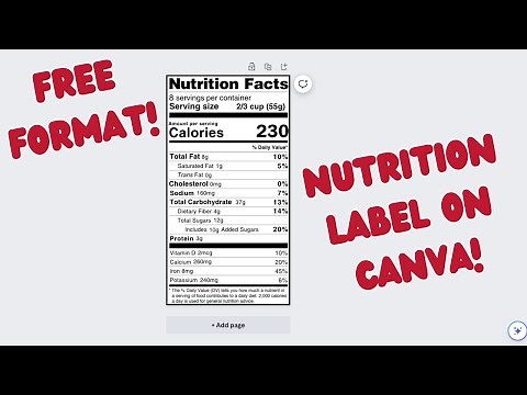 I Made A FREE CUSTOMIZABLE Nutrition Label On CANVA!! STOP WASTING MONEY!! Link In Description