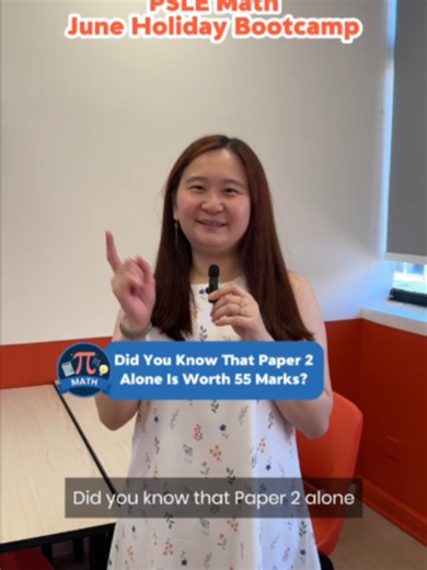There's one section of PSLE Maths worth more than half the entire paper — and most students underestimate it. 👀‼️ Here's exactly how it breaks down: 📌 Paper 1 — 45 marks across 30 questions, no calculator 📌 Paper 2 — 55 marks, calculator allowed Paper 2 alone is worth 55 marks. And within it, just 12 long-answer questions account for 45% of your child's entire PSLE Maths score. Every one of those questions is worth 3, 4, or 5 marks — where method and structured thinking matter as much as the 