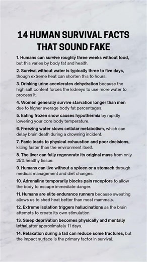 Survival Facts That Could Actually Save Your Life #Survival #Science #TheBigAsk