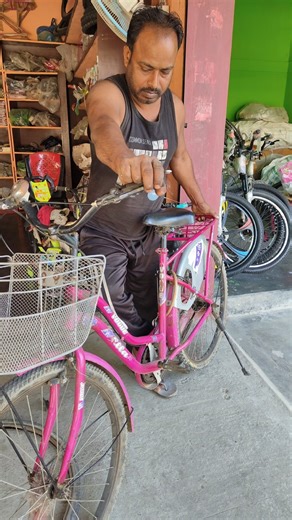 How to install a new Brake wire in ladies bicycle #cycle #shorts