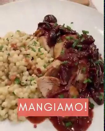 Dinner tonight... pan roasted pork w/ cherry & red wine sauce from Eat Better, Feel Better! #eatbetterfeelbettergiada | Giada De Laurentiis