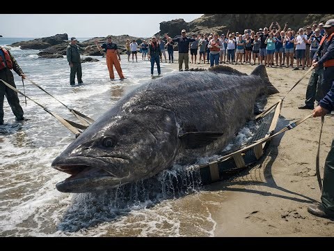 Massive Black Cod (Sablefish) Dockside Moment — Net Lift, Crowd Reaction, Unreal Close-Up