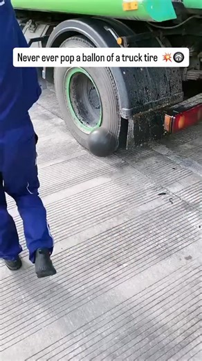 @howeverythingwork.s | A truck tire stores an enormous amount of compressed air, designed to support multiple tons of load. When a balloon inside the tire pops,... | Instagram