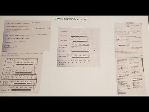 GE WASHER CONTROL BOARD PROGRAM SHEETS