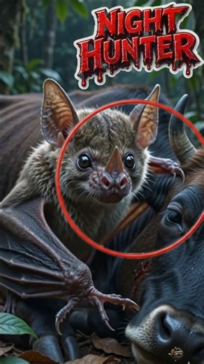 The Bat That Drinks Blood! 🩸🦇NIGHT HUNTER #sadiafactsai #animals