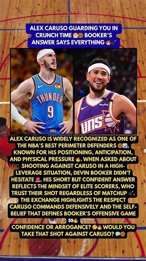 Alex Caruso guarding you in crunch time 😤🏀 Booker’s answer says EVERYTHING 🔥💣